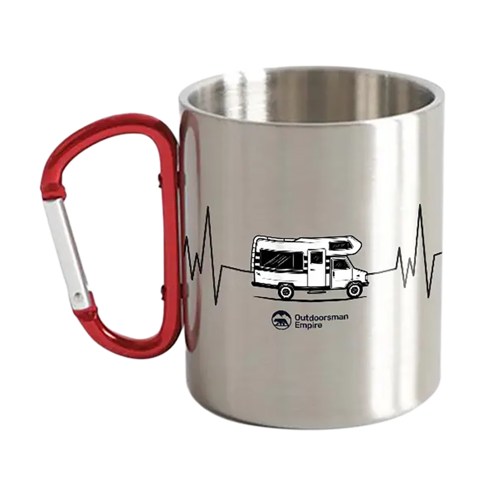 Camping Heartbeat Carabiner Mug