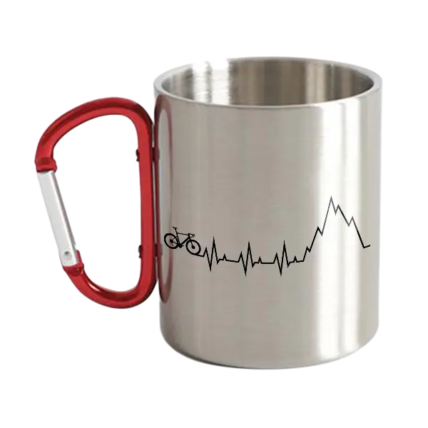 Biking Heartbeat Carabiner Mug